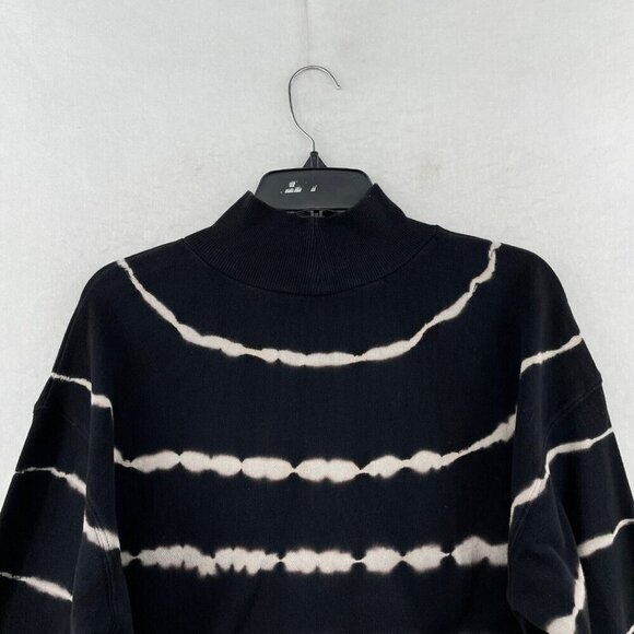 Wild Fable Sweater Women's Sz S Black Knitted Tie-Dye Striped Mock Neck Pullover - Picture 8 of 12